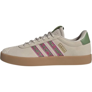 adidas Women’s VL Court 3.0 Sneaker(Crystal Linen/Crew Green/Bahia Magenta)
