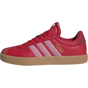 adidas Women’s VL Court 3.0 Sneaker(Pure Ruby/St Tropic Bloom/Gold Metallic)