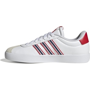 adidas Women’s VL Court 3.0 Sneaker(White/Team Navy Blue/Better Scarlet)
