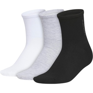 adidas womens Luxe High Quarter Sock (3 Pairs) Script Logo(White/Cool Light Heather/Black)