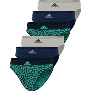 adidas womens Seamless Bikini Underwear Multipack(Blue Spotted/Heather Grey/Night Indigo (6 Pack))