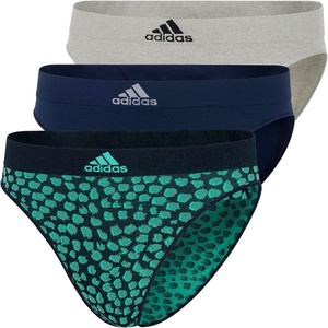 adidas womens Seamless Bikini Underwear Multipack(Blue Spotted/Heather Grey/Night Indigo)