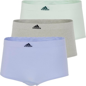 adidas womens Seamless Boyshort Underwear Multipack(Blue Dawn Scallop/Heather Grey/Linen Green)