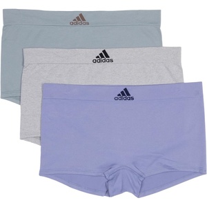 adidas womens Seamless Boyshort Underwear Multipack(Silver Violet/Heather Grey/Silver Green)