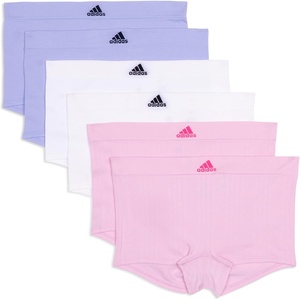 adidas womens Seamless Boyshort Underwear Multipack(Wonder Pink/White/Violet Tone)