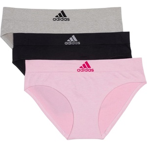 adidas womens Seamless Hipster Underwear 3 Pack(Pink Heather/Black/Heather Grey)