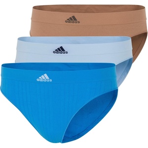 adidas womens Seamless Hipster Underwear 3 Pack(Pulse Blue Ribbed/Clear Sky/Toasted Almond)