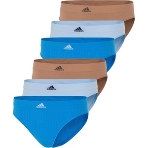 adidas womens Seamless Hipster Underwear 3 Pack(Pulse Blue Ribbed/Clear Sky/Toasted Almond (6 Pack))