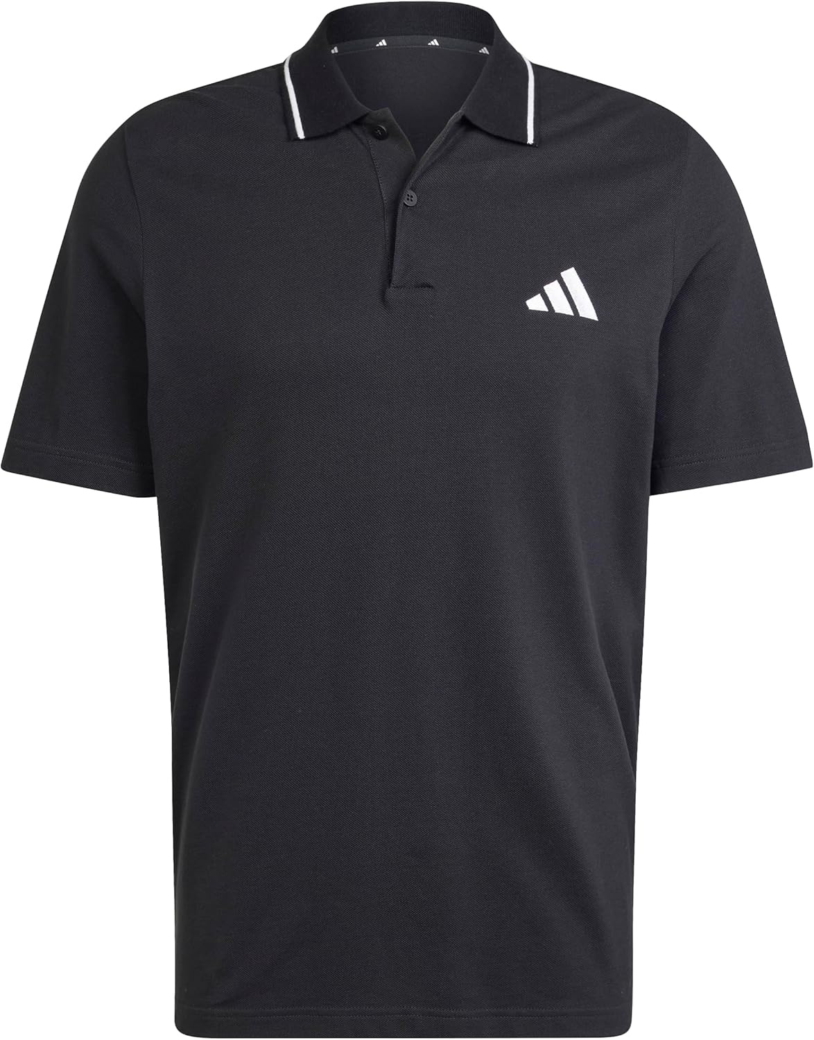 image:imageAdidas Mens Essentials Small Logo Pique Polo ShirtBlackWhite