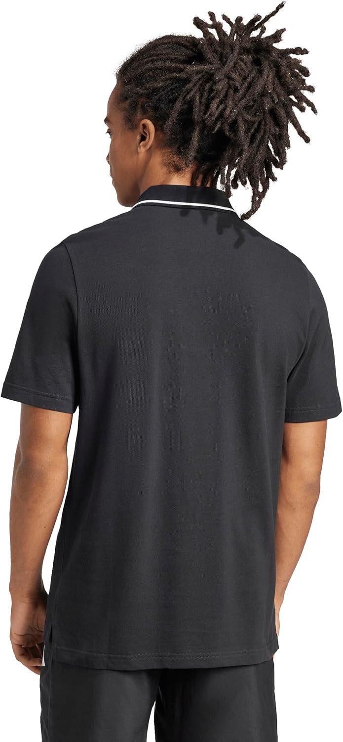 image:imageAdidas Mens Essentials Small Logo Pique Polo ShirtBlackWhite