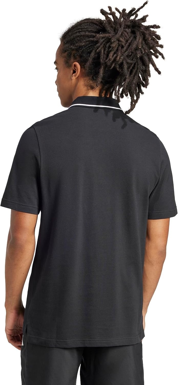 image:imageAdidas Mens Essentials Small Logo Pique Polo ShirtBlackWhite