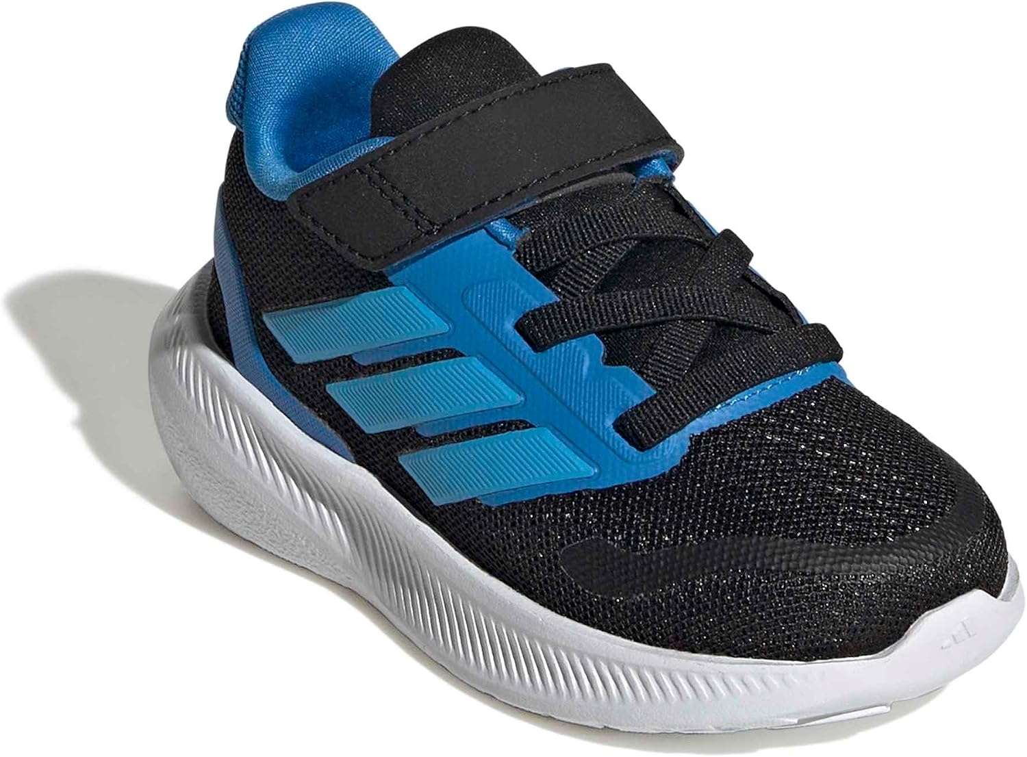 image:imageadidas BabyBoys Marvel Run Falcon 5 Elastic Lace amp StrapBlackLucid AquamarineLucid Ray Blue