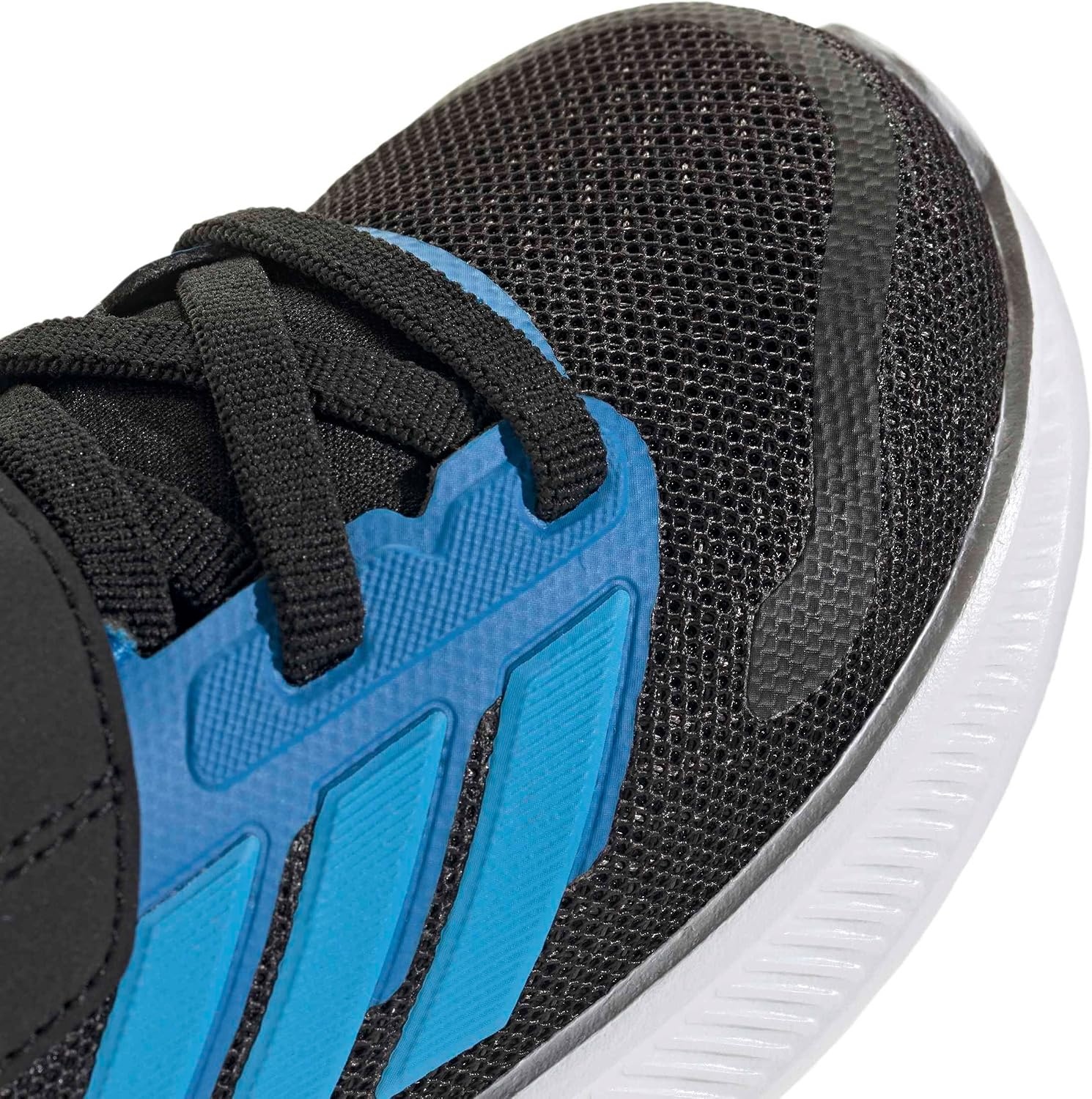 image:imageadidas BabyBoys Marvel Run Falcon 5 Elastic Lace amp StrapBlackLucid AquamarineLucid Ray Blue