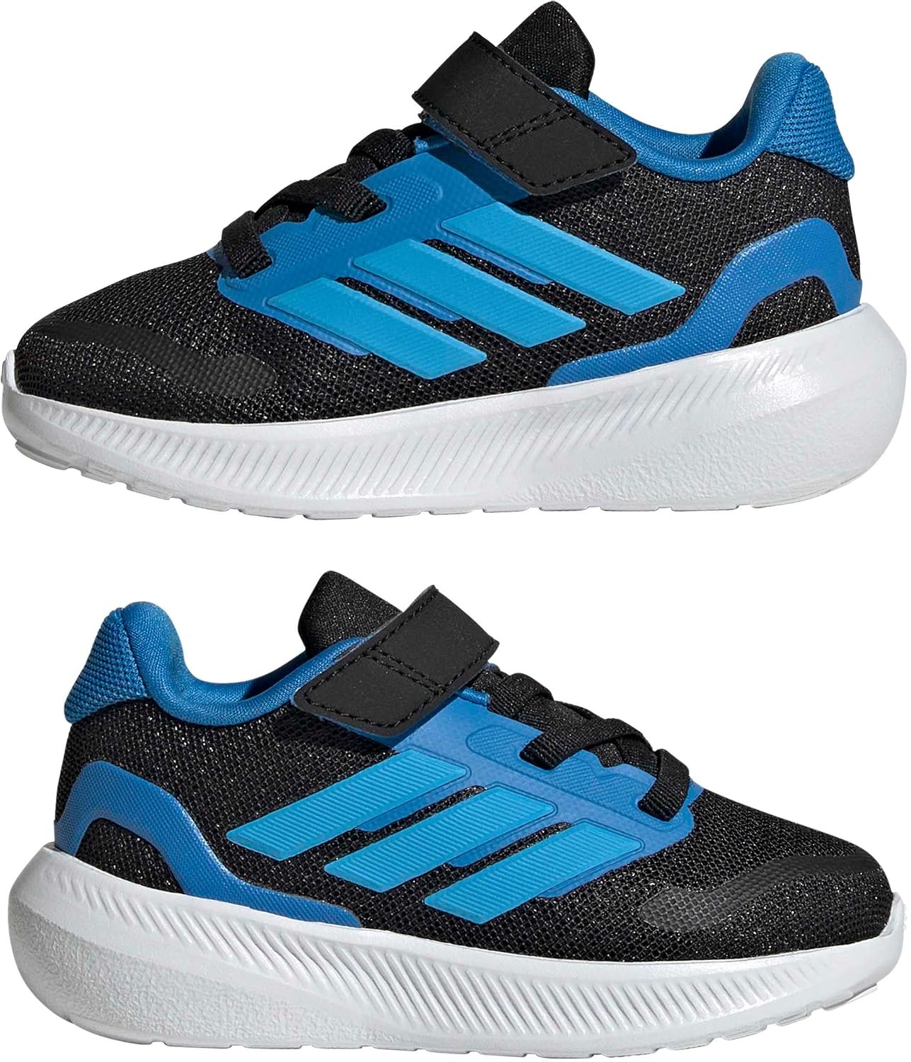 image:imageadidas BabyBoys Marvel Run Falcon 5 Elastic Lace amp StrapBlackLucid AquamarineLucid Ray Blue