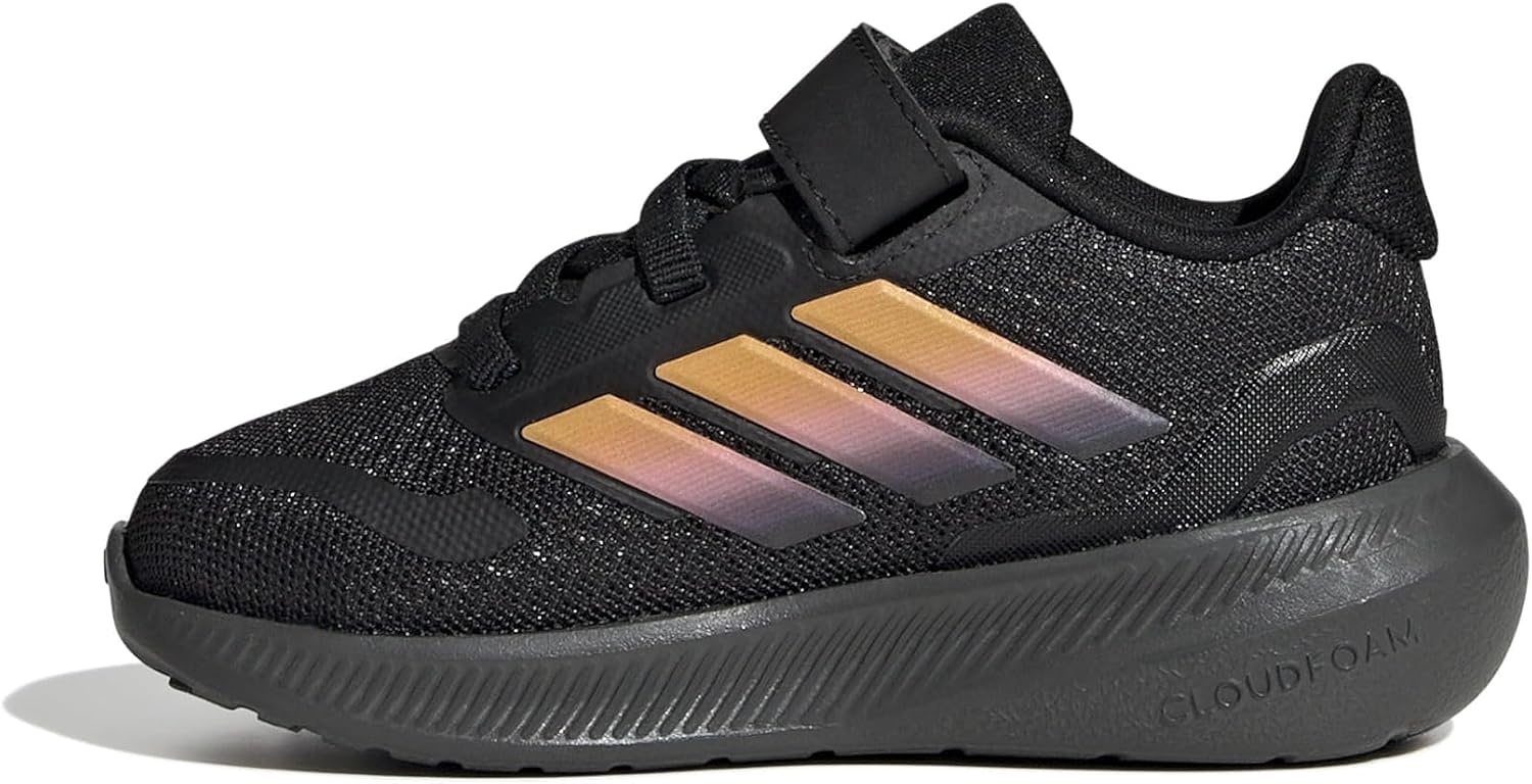 image:imageadidas BabyBoys Marvel Run Falcon 5 Elastic Lace amp StrapBlackSparkPink Spark