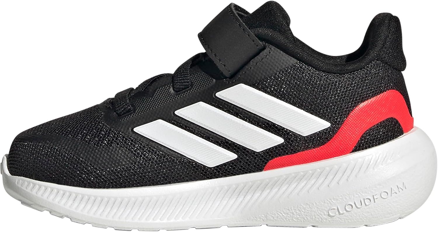 image:imageadidas BabyBoys Marvel Run Falcon 5 Elastic Lace amp StrapBlackWhiteLucid Red