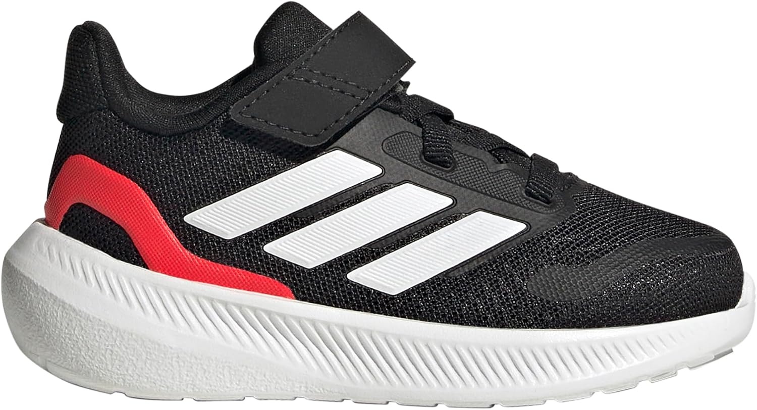 image:imageadidas BabyBoys Marvel Run Falcon 5 Elastic Lace amp StrapBlackWhiteLucid Red