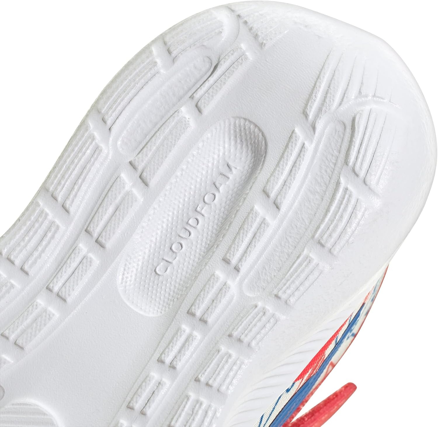 image:imageadidas BabyBoys Marvel Run Falcon 5 Elastic Lace amp StrapOff WhiteBright RoyalSemi Lucid Red