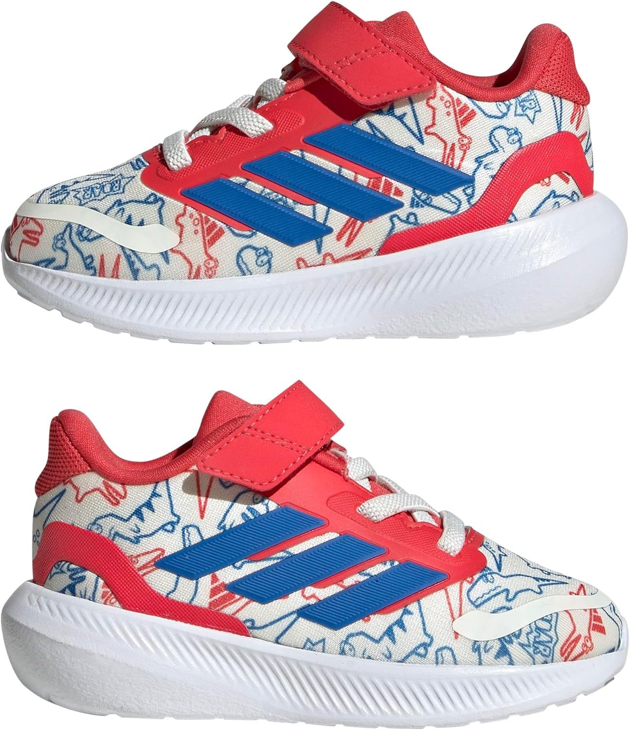 image:imageadidas BabyBoys Marvel Run Falcon 5 Elastic Lace amp StrapOff WhiteBright RoyalSemi Lucid Red