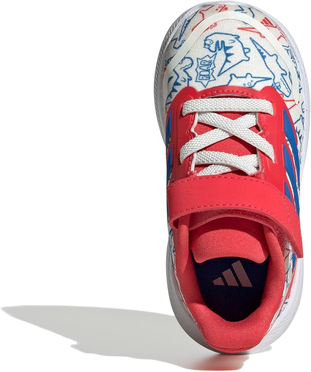 image:imageadidas BabyBoys Marvel Run Falcon 5 Elastic Lace amp StrapOff WhiteBright RoyalSemi Lucid Red