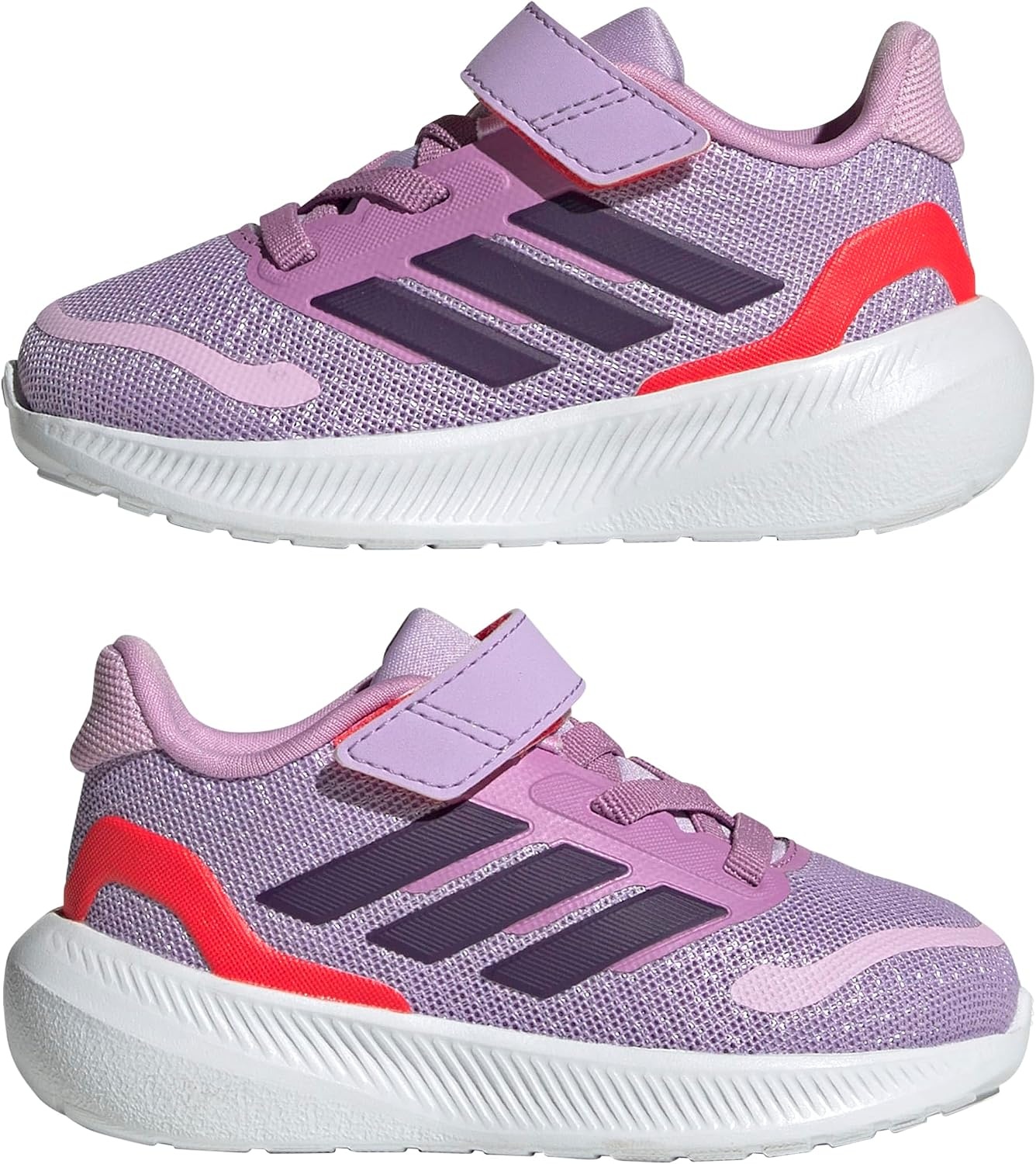 image:imageadidas BabyBoys Marvel Run Falcon 5 Elastic Lace amp StrapPowder PlumAurora PlumLucid Red