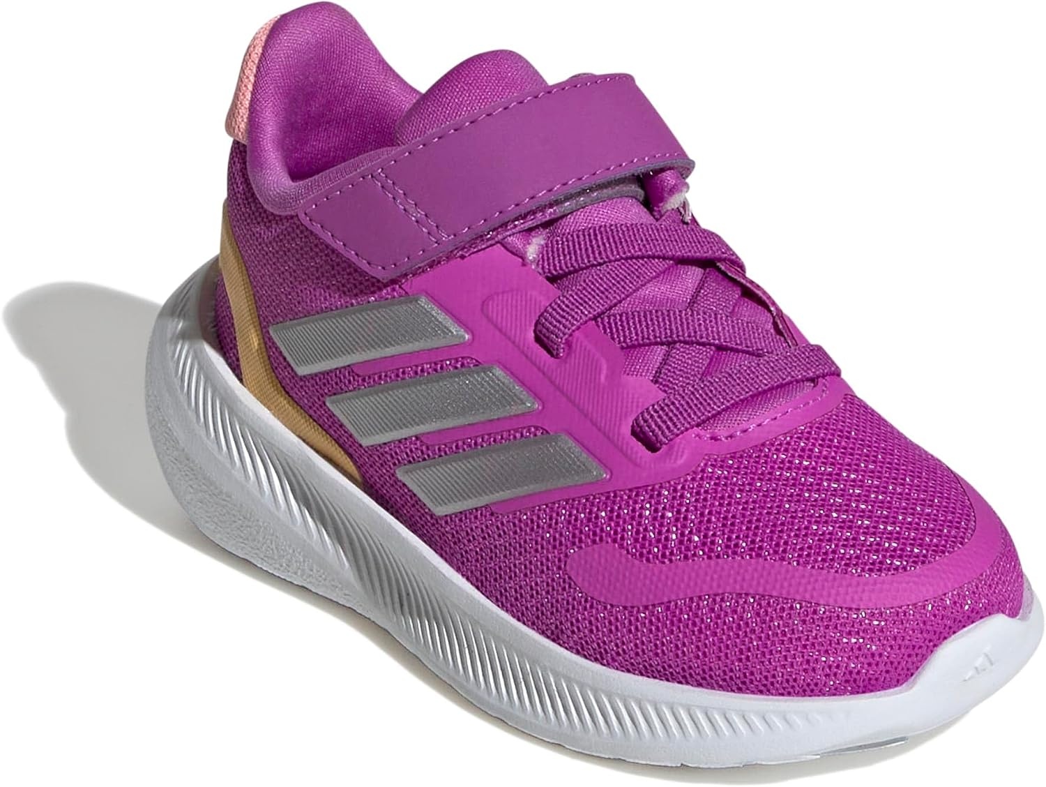 image:imageadidas BabyBoys Marvel Run Falcon 5 Elastic Lace amp StrapPurple BurstSilver MetallicSemi Spark