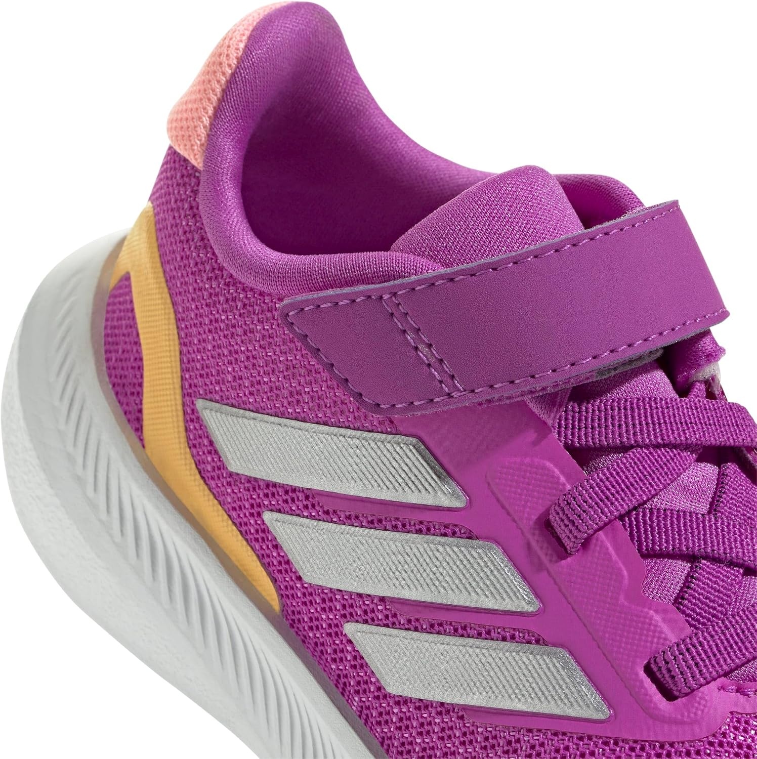 image:imageadidas BabyBoys Marvel Run Falcon 5 Elastic Lace amp StrapPurple BurstSilver MetallicSemi Spark