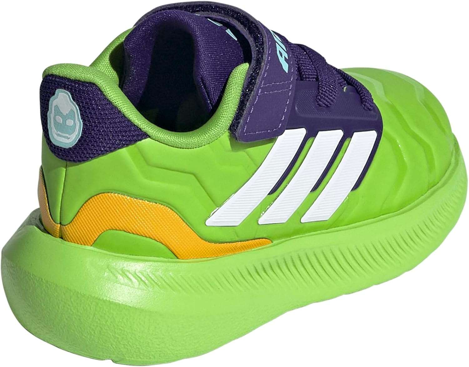 image:imageadidas BabyBoys Marvel Run Falcon 5 Elastic Lace amp StrapSemi Solar GreenWhiteCollegiate PurpleMarvel