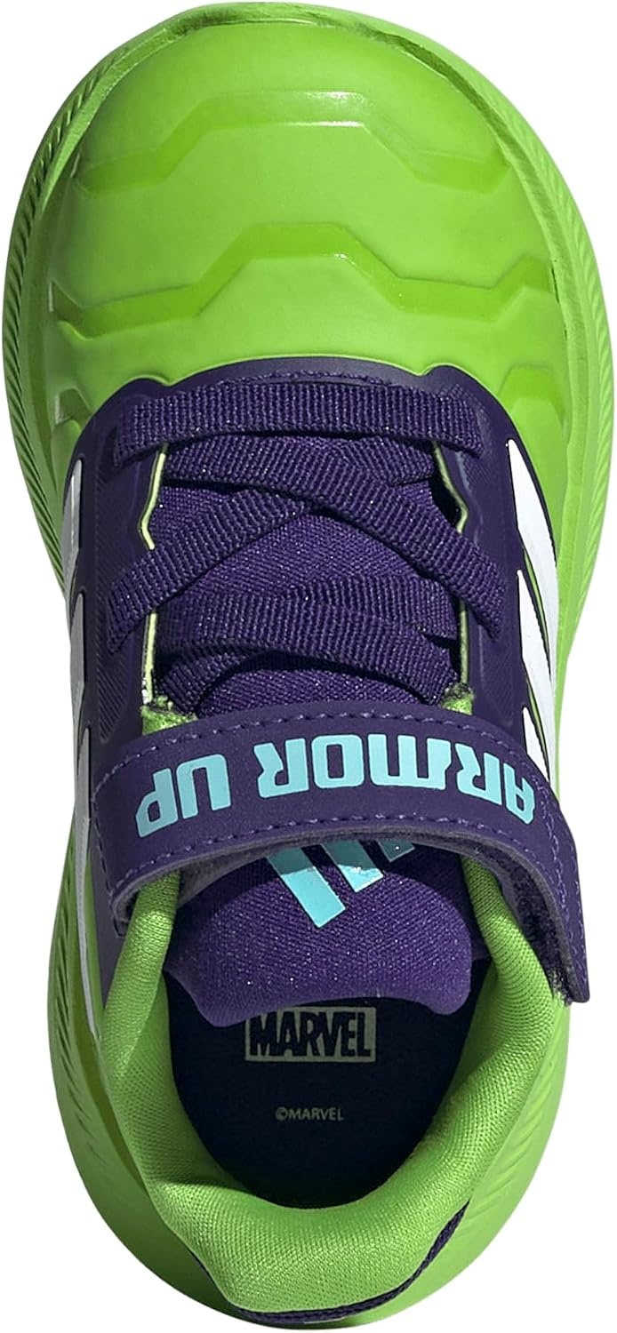 image:imageadidas BabyBoys Marvel Run Falcon 5 Elastic Lace amp StrapSemi Solar GreenWhiteCollegiate PurpleMarvel