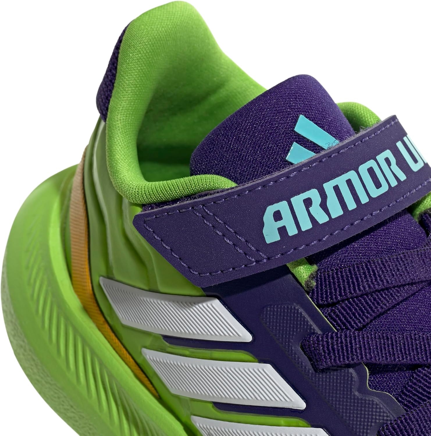 image:imageadidas BabyBoys Marvel Run Falcon 5 Elastic Lace amp StrapSemi Solar GreenWhiteCollegiate PurpleMarvel