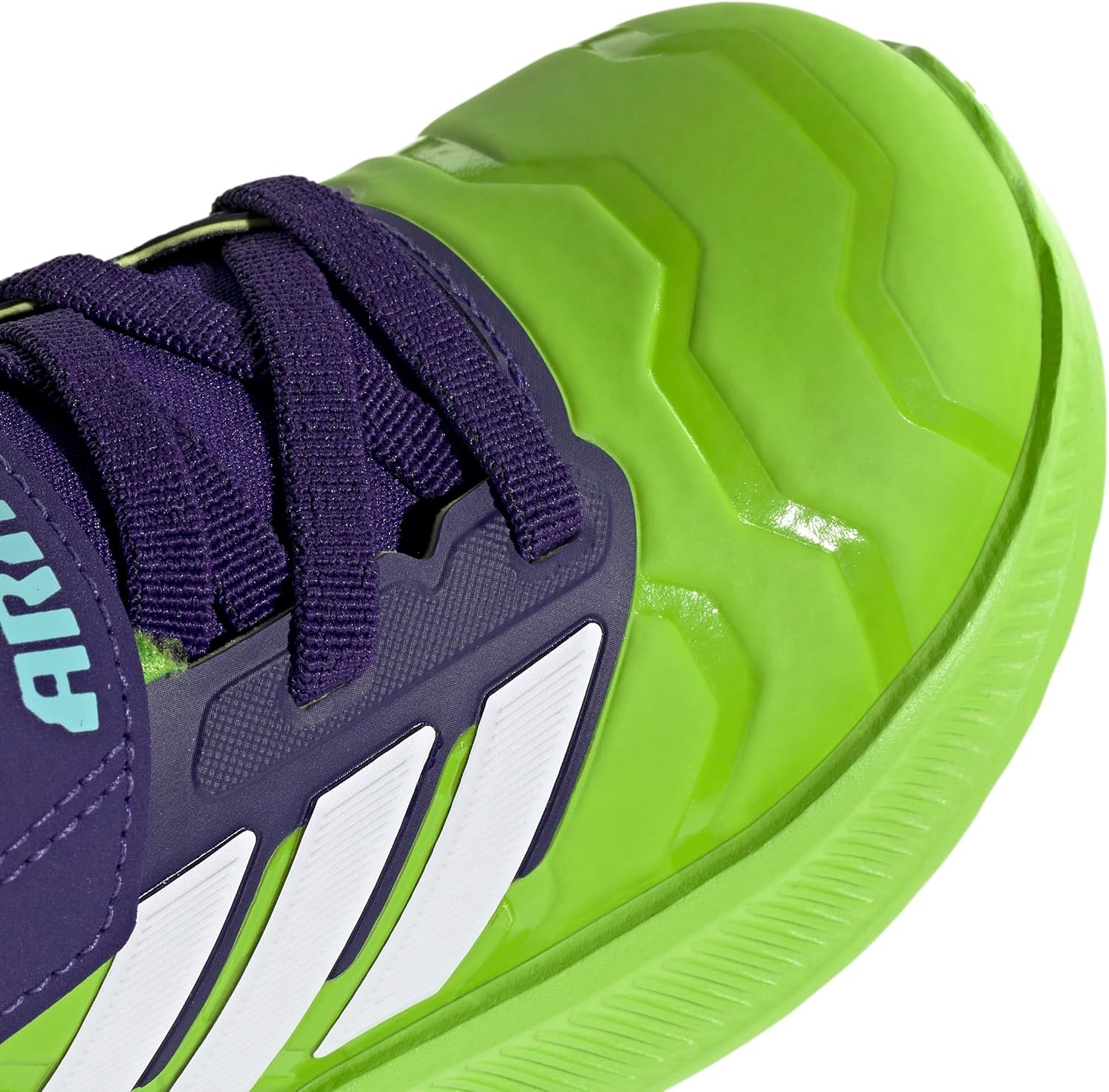 image:imageadidas BabyBoys Marvel Run Falcon 5 Elastic Lace amp StrapSemi Solar GreenWhiteCollegiate PurpleMarvel