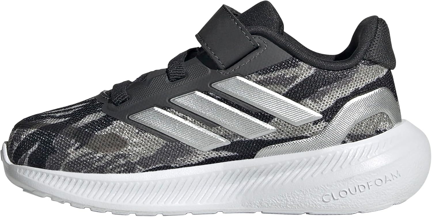 image:imageadidas BabyBoys Marvel Run Falcon 5 Elastic Lace amp StrapSilver PebbleSilver MetallicCarbon