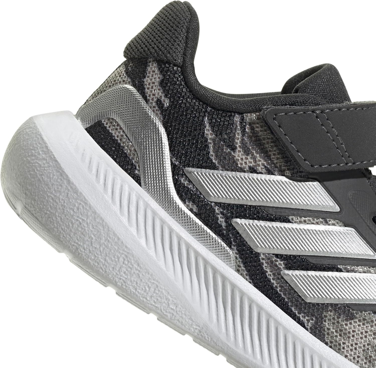 image:imageadidas BabyBoys Marvel Run Falcon 5 Elastic Lace amp StrapSilver PebbleSilver MetallicCarbon