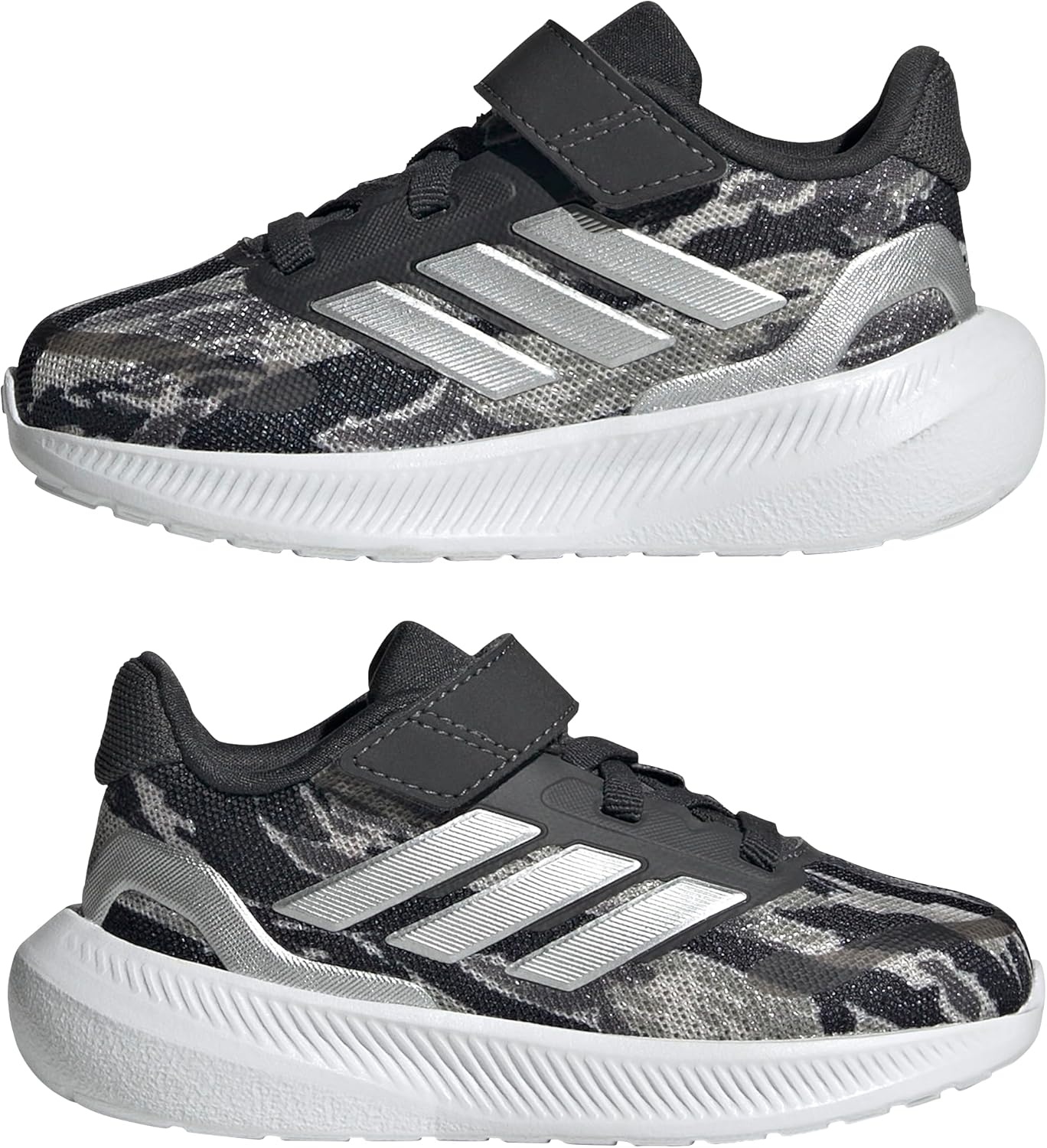 image:imageadidas BabyBoys Marvel Run Falcon 5 Elastic Lace amp StrapSilver PebbleSilver MetallicCarbon