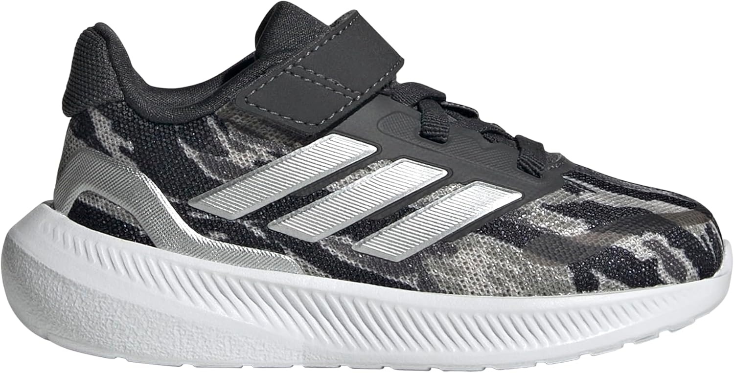 image:imageadidas BabyBoys Marvel Run Falcon 5 Elastic Lace amp StrapSilver PebbleSilver MetallicCarbon