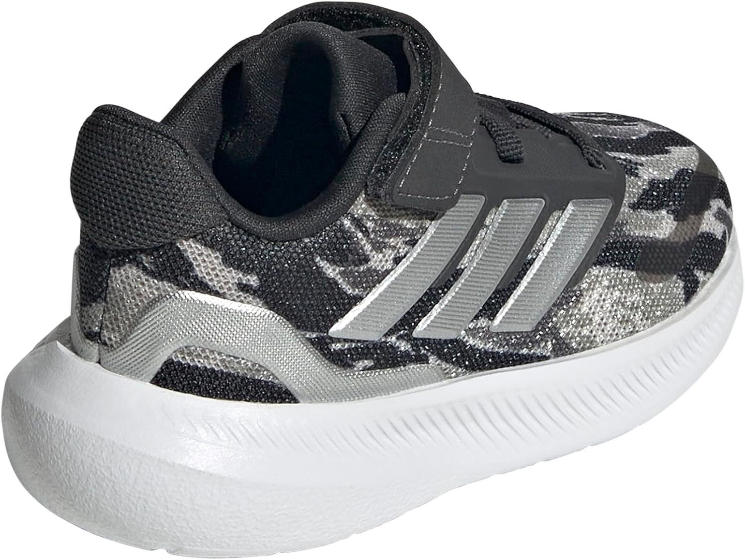 image:imageadidas BabyBoys Marvel Run Falcon 5 Elastic Lace amp StrapSilver PebbleSilver MetallicCarbon