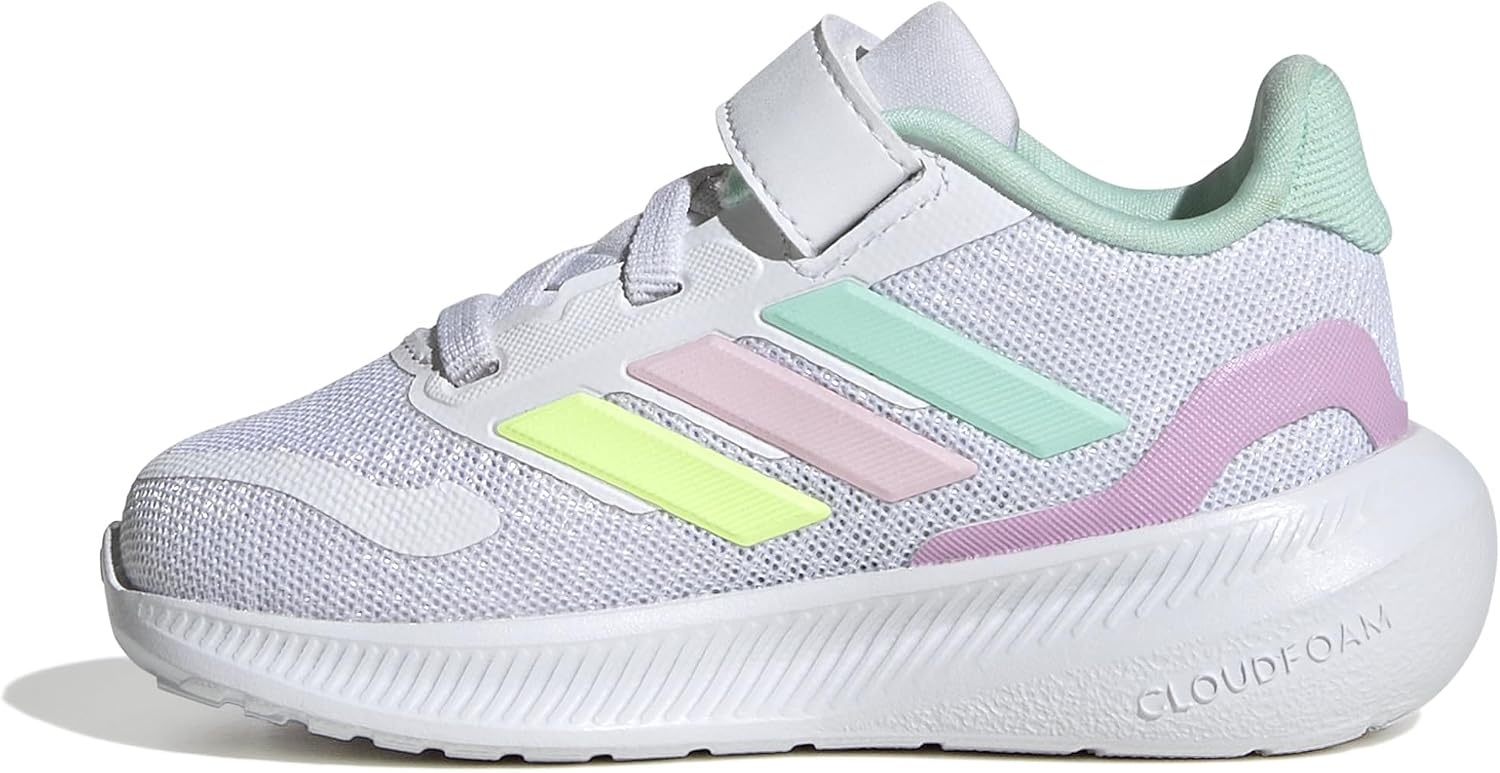 image:imageadidas BabyBoys Marvel Run Falcon 5 Elastic Lace amp StrapWhiteClear MintClear Pink