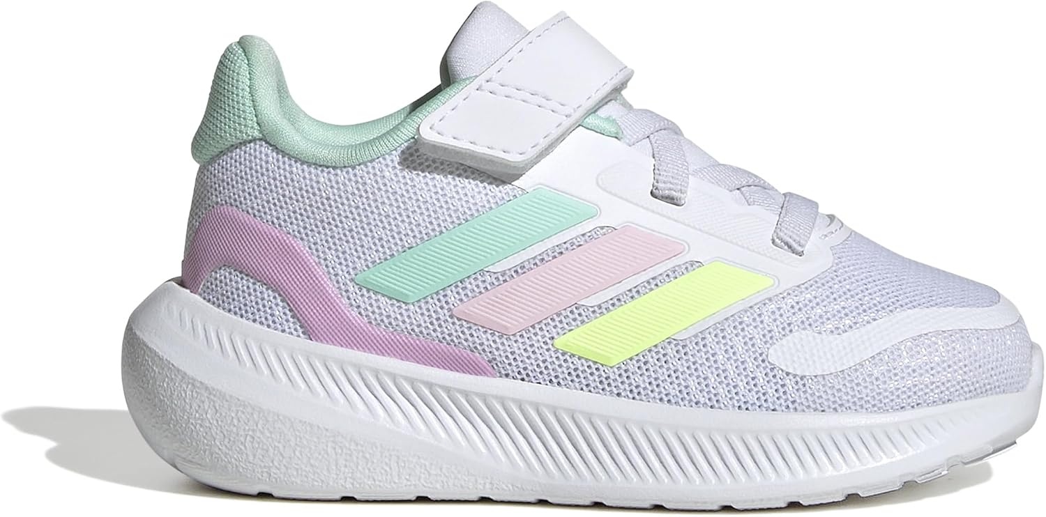 image:imageadidas BabyBoys Marvel Run Falcon 5 Elastic Lace amp StrapWhiteClear MintClear Pink