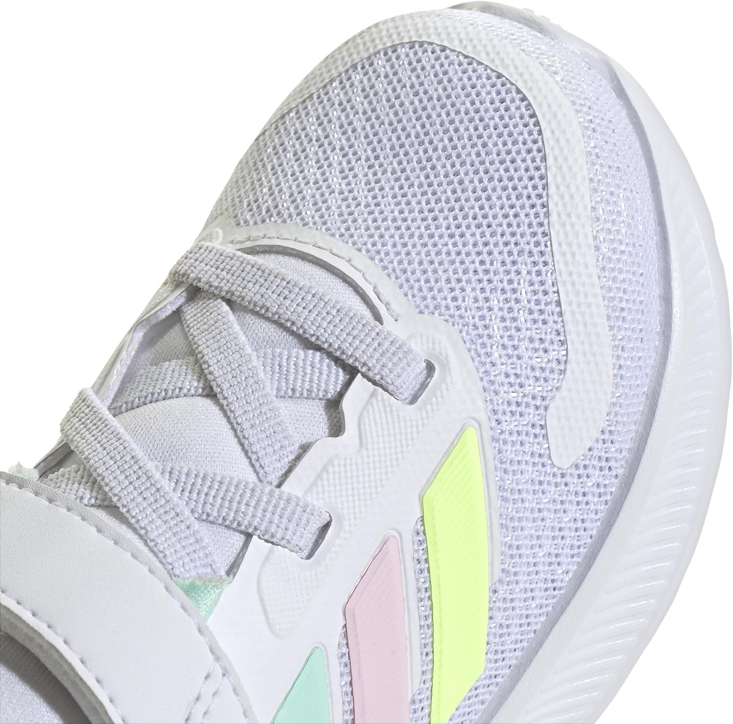 image:imageadidas BabyBoys Marvel Run Falcon 5 Elastic Lace amp StrapWhiteClear MintClear Pink