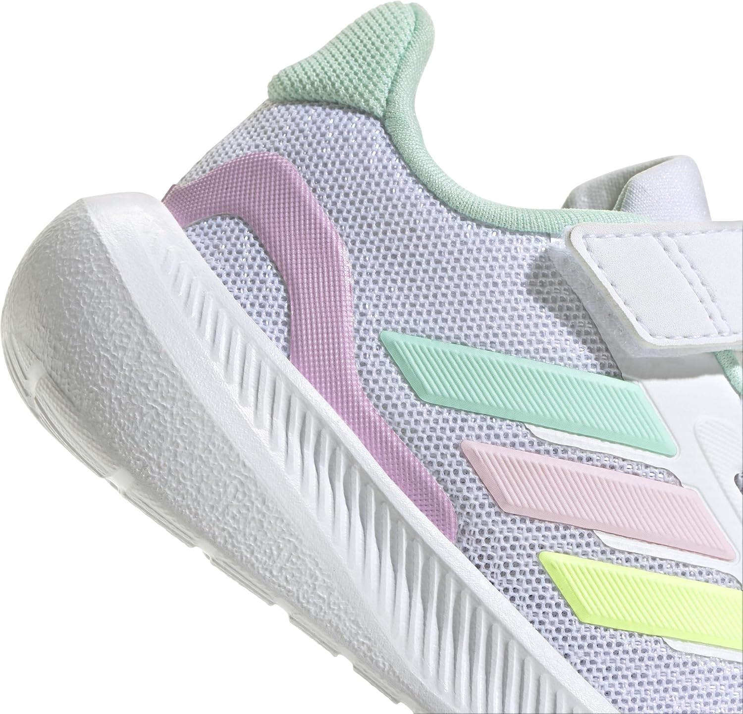 image:imageadidas BabyBoys Marvel Run Falcon 5 Elastic Lace amp StrapWhiteClear MintClear Pink