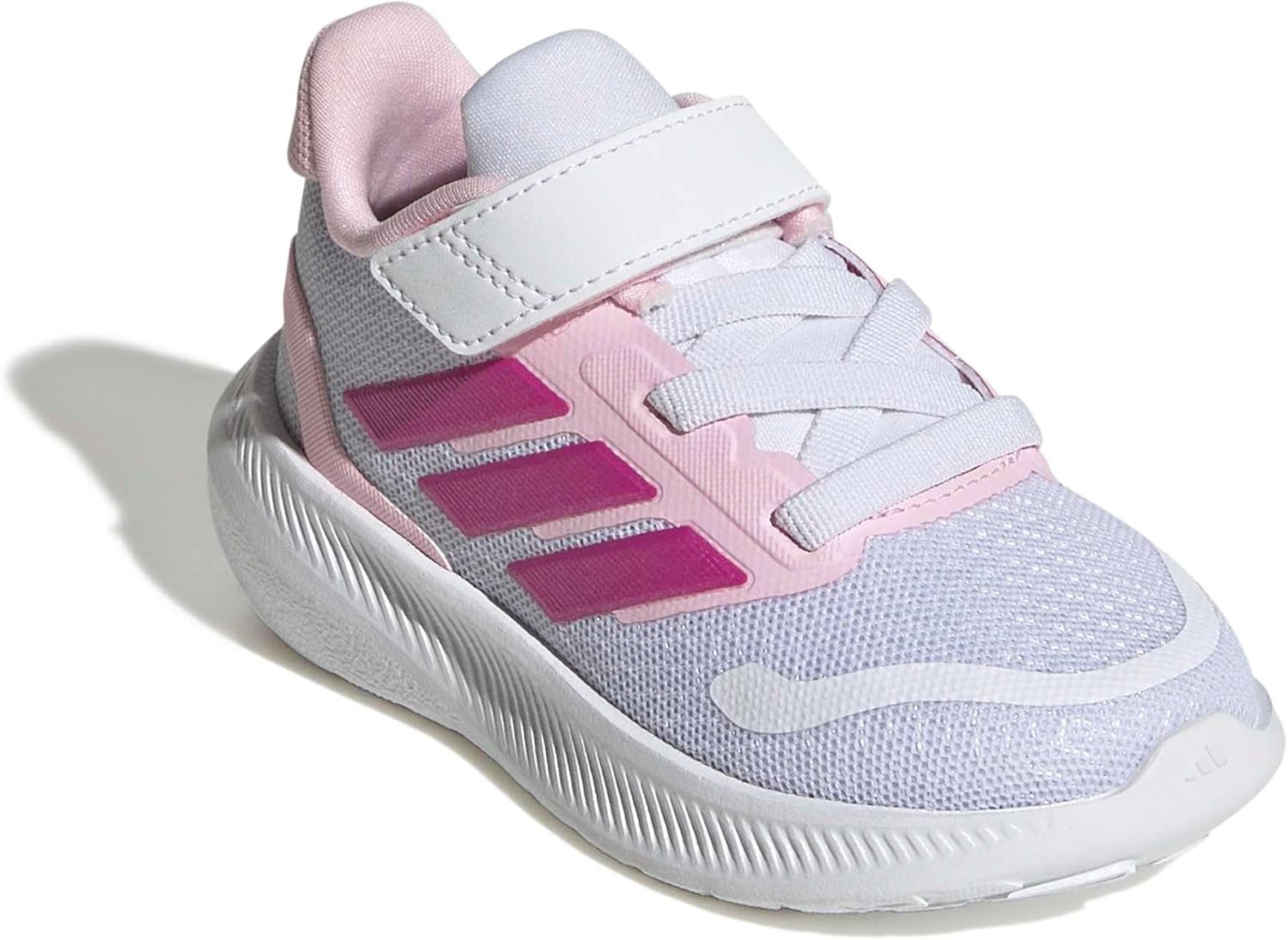 image:imageadidas BabyBoys Marvel Run Falcon 5 Elastic Lace amp StrapWhiteClear PinkGrey