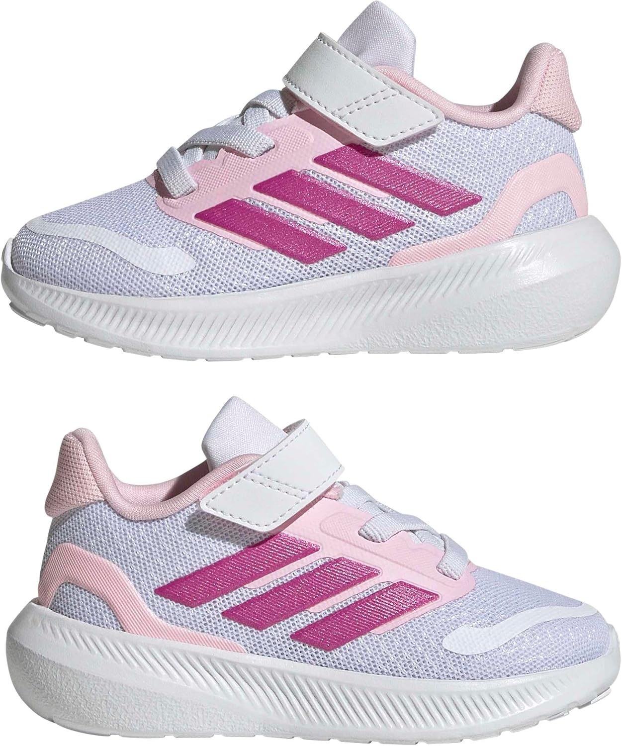 image:imageadidas BabyBoys Marvel Run Falcon 5 Elastic Lace amp StrapWhiteClear PinkGrey