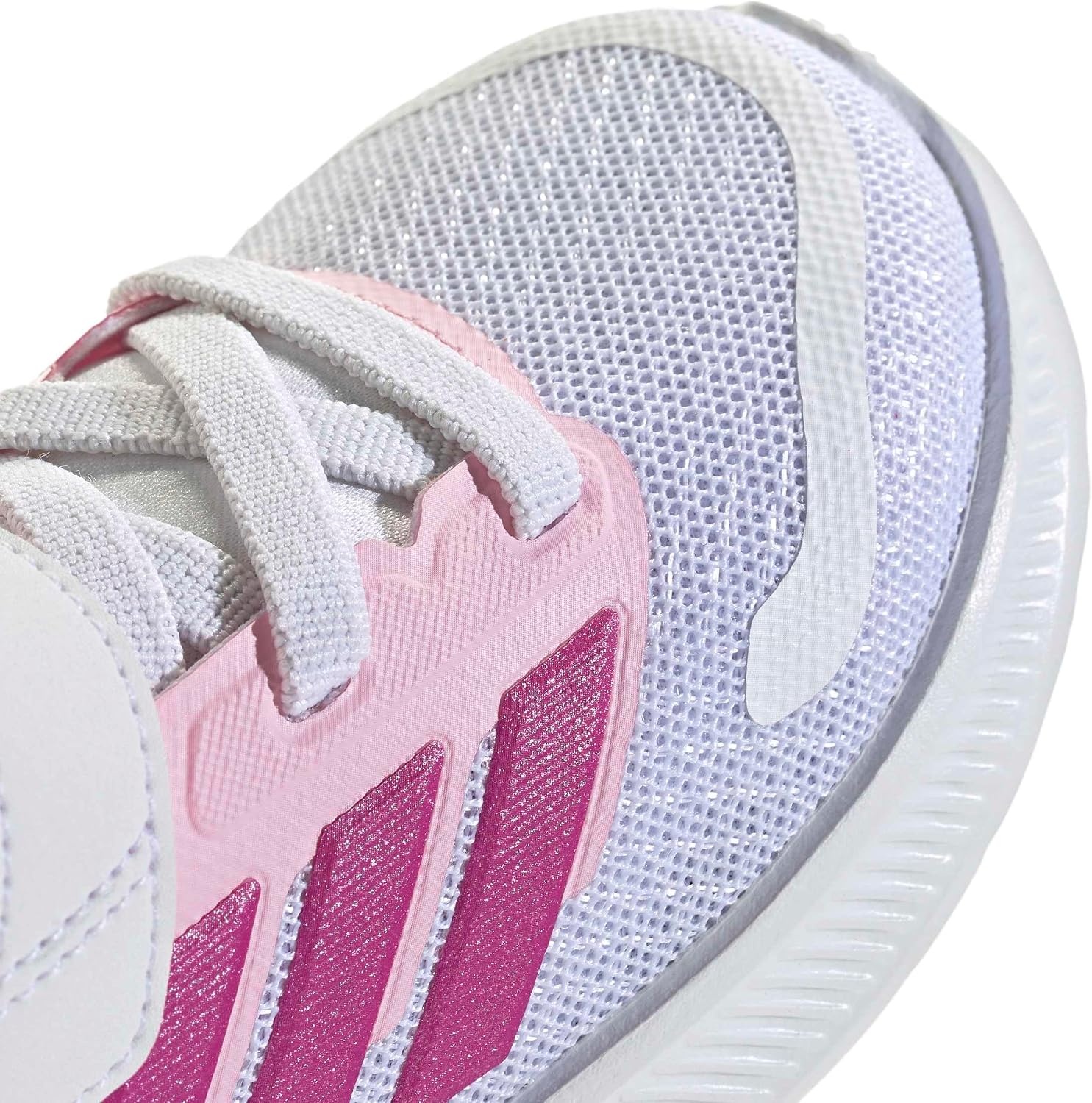 image:imageadidas BabyBoys Marvel Run Falcon 5 Elastic Lace amp StrapWhiteClear PinkGrey