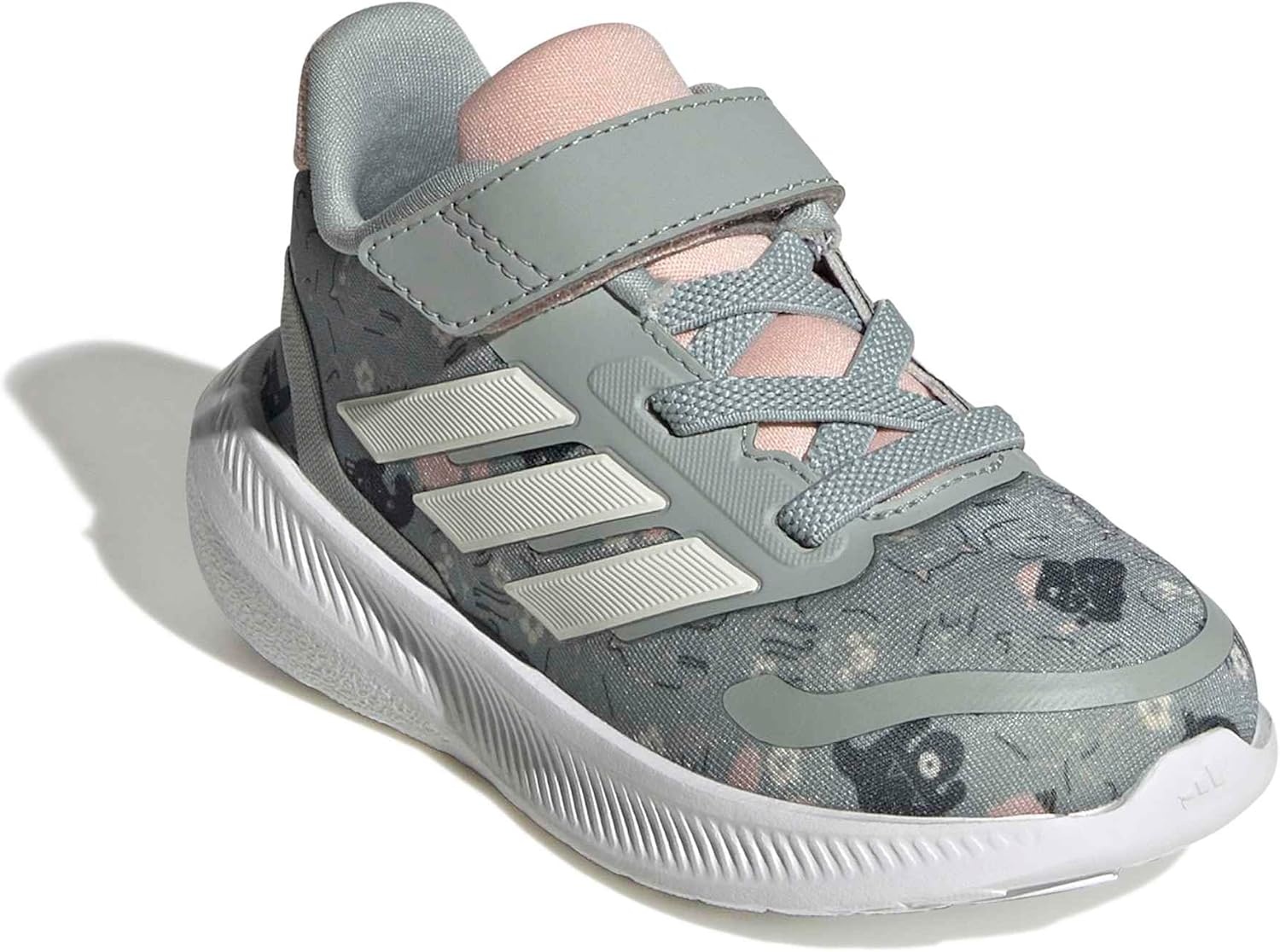 image:imageadidas BabyBoys Marvel Run Falcon 5 Elastic Lace amp StrapWonder SageOff WhiteBlush Pink