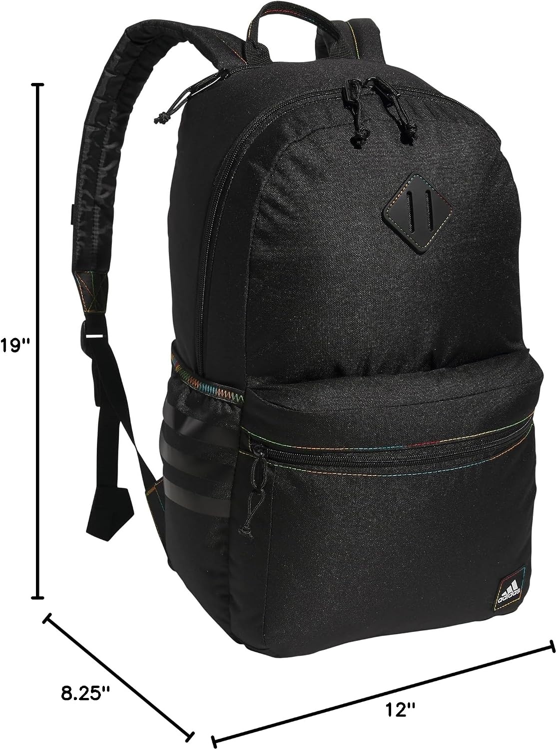 image:imageadidas Classic 3Stripe Backpack for Laptop School and Travel 28LBlackPulse Magenta Pink Rainbow50
