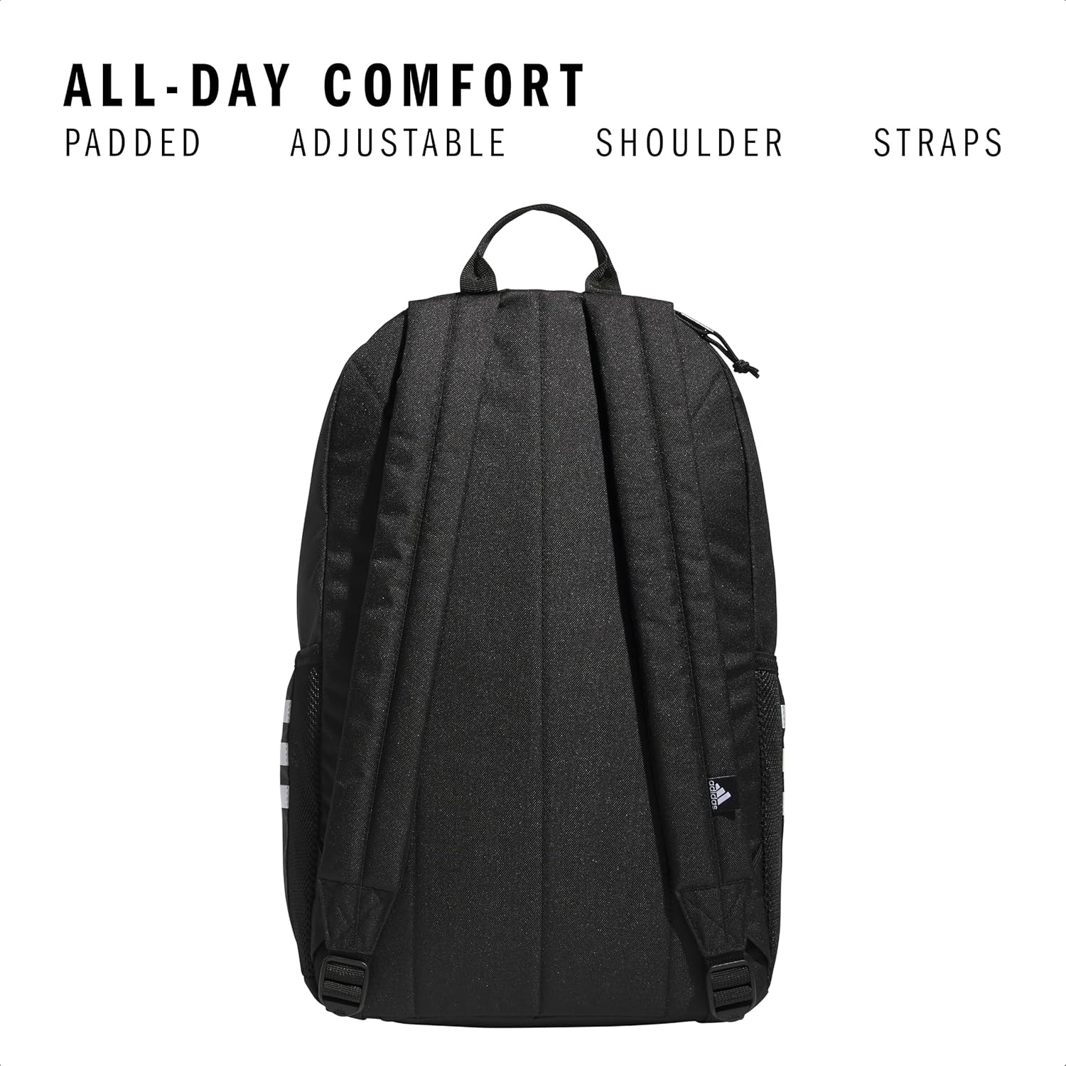 image:imageadidas Classic 3Stripe Backpack for Laptop School and Travel 28LBlackWhite50