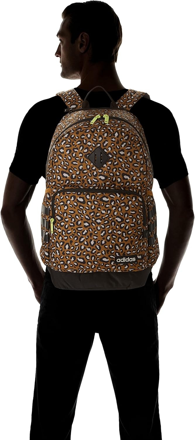 image:imageadidas Classic 3Stripe Backpack for Laptop School and Travel 28LCheetah Bronze StrataBlackPulse Lime Green40