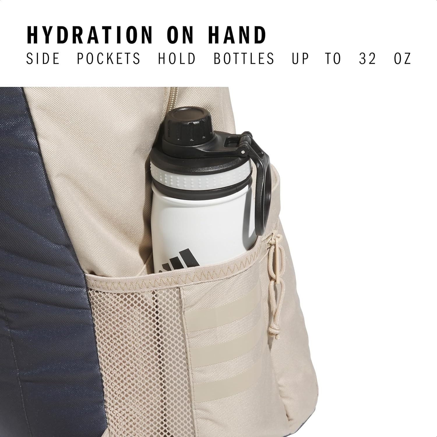 image:imageadidas Classic 3Stripe Backpack for Laptop School and Travel 28LClay BrownOnix Grey50