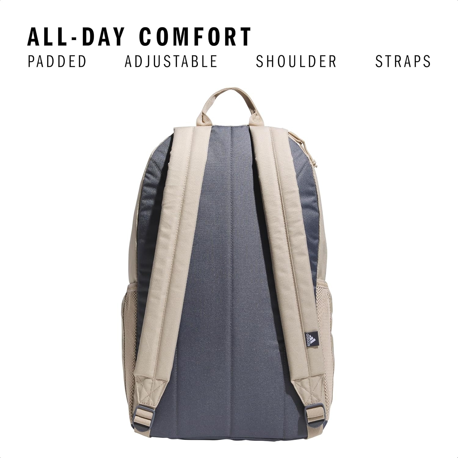 image:imageadidas Classic 3Stripe Backpack for Laptop School and Travel 28LClay BrownOnix Grey50
