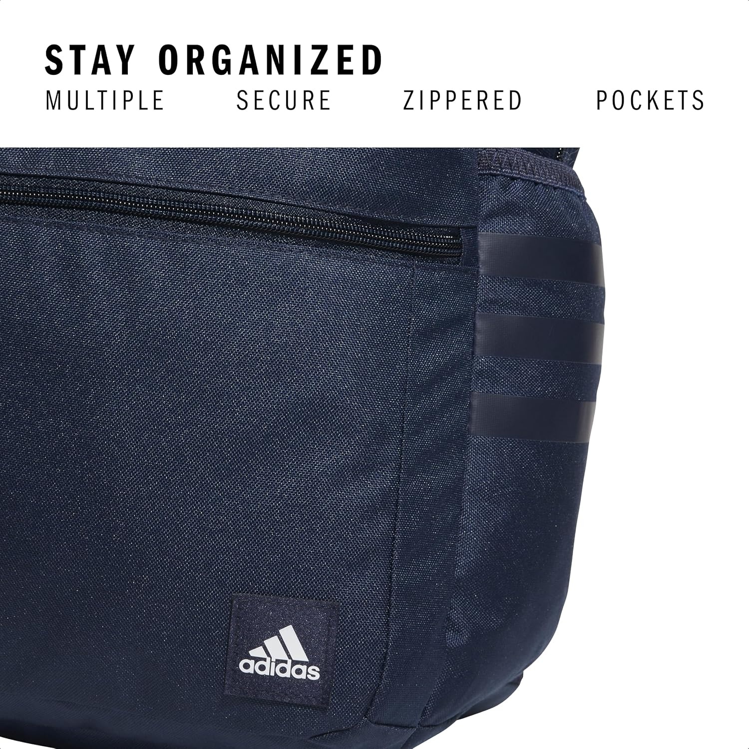 image:imageadidas Classic 3Stripe Backpack for Laptop School and Travel 28LCollegiate NavyWhiteBlack50